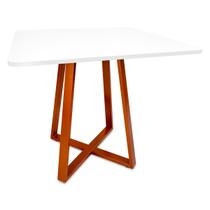 Mesa De Jantar Para Cozinha Em aço Estilo Industrial Gizé Tampo Quadrado 80cm