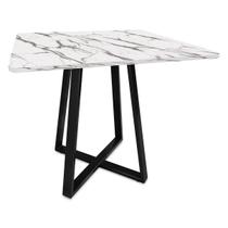 Mesa De Jantar Para Cozinha Em aço Estilo Industrial Gizé Tampo Quadrado 80cm