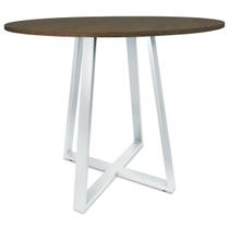 Mesa De Jantar Para Cozinha Em aço Estilo Industrial Gizé Tampo Redondo 90cm