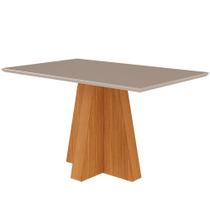 Mesa de Jantar Patrícia Nature com Vidro Off White 130x80cm