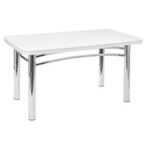Mesa de Jantar Paula Retangular Cromada e Branca 150 cm