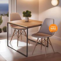 Mesa de Jantar Pequena Industrial 80x80 Ideal para Cozinhas Modernas