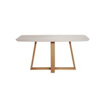 Mesa de Jantar Provincia Bennet 1.60 Retangular C/ Vidro - Natural - Off White