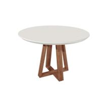 Mesa de Jantar Provincia Bennet Redonda C/ Vidro - Natural/ Off White