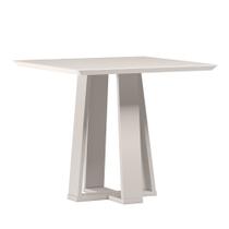 Mesa de Jantar Quadrada 4 Lugares 90cm Tampo Mdf com Vidro Valencia Off White - New Ceval Mesa de Jantar Quadrada 4 Lugares 90cm Tampo Mdf com Vidro Valencia Off White - New Ceval