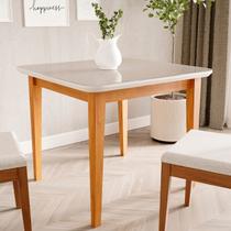Mesa de Jantar Quadrada 4 Lugares 95cm Tampo MDF e Vidro Tangará CabeCasa MadeiraOriginals Marrom Mesa de Jantar Quadrada 4 Lugares 95cm Tampo MDF e Vidro Tangará CabeCasa MadeiraOriginals Marrom