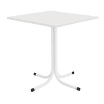 Mesa de Jantar Quadrada 70cm Branca Tampo Madeira Branco