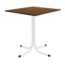 Mesa de Jantar Quadrada 70cm Branca Tampo Madeira Imbuia