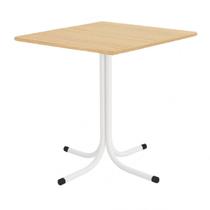 Mesa de Jantar Quadrada 70cm Branca Tampo Madeira Pinus Mesa de Jantar Quadrada 70cm Branca Tampo Madeira Pinus