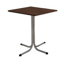 Mesa de Jantar Quadrada 70cm Cinza Tampo Madeira Imbuia