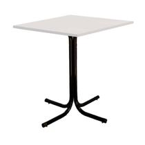 Mesa de Jantar Quadrada 70cm Preta Tampo Madeira Branco Mesa de Jantar Quadrada 70cm Preta Tampo Madeira Branco