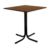 Mesa de Jantar Quadrada 70cm Preta Tampo Madeira Imbuia