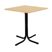 Mesa de Jantar Quadrada 70cm Preta Tampo Madeira Pinus