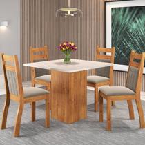 Mesa de Jantar Quadrada 90x90 com 4 Cadeiras Sicilia