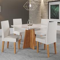 Mesa de Jantar Quadrada Decora com Vidro 90x90 com 4 Cadeiras Venus em Mdp/mdf Mesa de Jantar Quadrada Decora com Vidro 90x90 com 4 Cadeiras Venus em Mdp/mdf