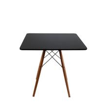 Mesa de Jantar Quadrada Eiffel 90cm MDF Charles Eames - Base em Madeira e Aço Carbono