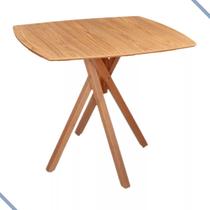 Mesa de Jantar Quadrada Especial de 90cm cor Freijó com Laterais Arredondadas e Pernas com Desenho Único Mesa de Jantar Quadrada Especial de 90cm cor Freijó com Laterais Arredondadas e Pernas com Desenho Único