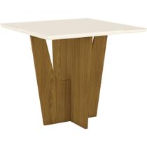 Mesa de Jantar Quadrada Indekes 90 cm Nature/ Off White para até 4 Cadeiras - Bela Móveis - Henn