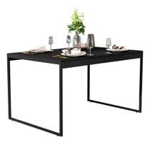 Mesa de Jantar Quadrada Industrial Salt Lake Carvalho e Preta 80 cm para Cozinha Maclavi