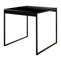 Mesa de Jantar Quadrada Industrial Salt Lake Carvalho e Preta 80 x 80cm para 4 lugares Cozinha - Mac