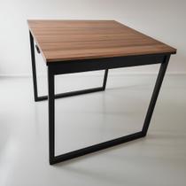 Mesa de Jantar Quadrada Industrial Salt Lake Carvalho e Preta 80x80 para Cozinha Maclavi Mesa de Jantar Quadrada Industrial Salt Lake Carvalho e Preta 80x80 para Cozinha Maclavi