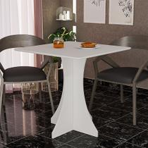 Mesa de Jantar Quadrada Lara 4 Lugares 70x70 Base em X em Mdf - Branco