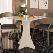 Mesa de Jantar Quadrada Lara 4 Lugares 70x70 Base em X em Mdf - Off White