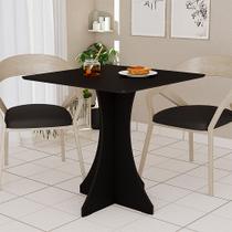 Mesa de Jantar Quadrada Lara 4 Lugares 70x70 Base em X em Mdf - Preto