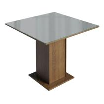 Mesa de Jantar Quadrada Tampo de Vidro Madesa 5363 - Rustic/Cinza