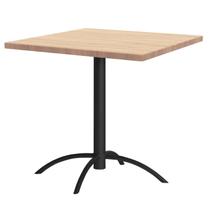 Mesa de Jantar Quadrada Tampo Madeira Maciça 79x79cm com Base de Aço Casual