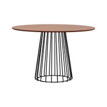 Mesa De Jantar Raiada ø120x77cm Preto-amêndoa