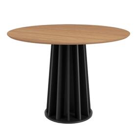 Mesa de Jantar Redonda 105cm com Tampo de Vidro 100% MDF - Dalla Costa SJ Mesa de Jantar Redonda 105cm com Tampo de Vidro 100% MDF - Dalla Costa SJ