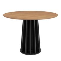 Mesa de Jantar Redonda 105cm em MDF Freijó Preto