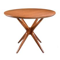 Mesa de Jantar Redonda 120cm Salvy Madeira Liptus Castanho Claro - Sallar Home