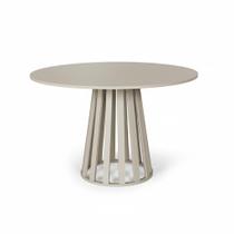 Mesa de Jantar Redonda 4 Lugares 90cm em MDF Gabi Bege