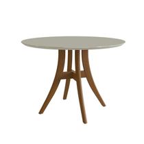 Mesa de Jantar Redonda 4 Lugares com Tampo de Vidro 109cm Ref 910