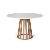 Mesa de Jantar Redonda 6 Lugares 120cm Gabi Branco/Jade - Straub Web Mesa de Jantar Redonda 6 Lugares 120cm Gabi Branco/Jade - Straub Web