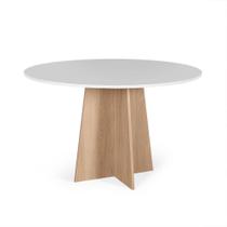 Mesa de Jantar Redonda 6 Lugares 120cm Isabela Branco/Jade - Straub Web