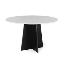 Mesa de Jantar Redonda 6 Lugares 120cm Isabela Branco/Preto - Straub Web