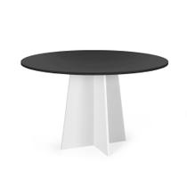 Mesa de Jantar Redonda 6 Lugares 120cm Isabela Preto/Branco - Straub Web