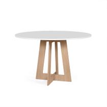 Mesa de Jantar Redonda 6 Lugares 120cm Montreal Branco/Jade - Straub Web Mesa de Jantar Redonda 6 Lugares 120cm Montreal Branco/Jade - Straub Web