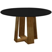 Mesa De Jantar Redonda 6 Lugares 135cm Ella N02 Ypê/Preto - Mpozenato Mesa De Jantar Redonda 6 Lugares 135cm Ella N02 Ypê/Preto - Mpozenato