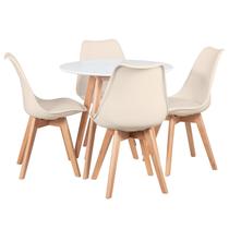 Mesa de jantar redonda 80 cm + 4 cadeiras Leda Mesa de jantar redonda 80 cm + 4 cadeiras Leda