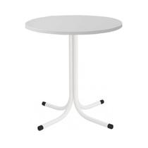 Mesa de Jantar Redonda 80cm Branca Tampo Madeira Branco Mesa de Jantar Redonda 80cm Branca Tampo Madeira Branco
