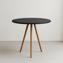 Mesa de Jantar Redonda 80cm Tripé Bistrô MDF Madeira