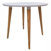 Mesa De Jantar Redonda 90cm 4 Lugares Veneza C14 Branco - Mpozenato