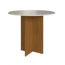 Mesa de Jantar Redonda 90x90 Aline Freijo com Off White Indekes Mesa de Jantar Redonda 90x90 Aline Freijo com Off White Indekes