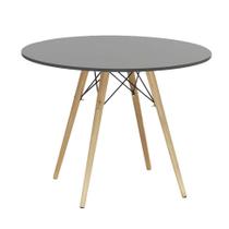 Mesa de Jantar Redonda Bari Cinza 90 cm