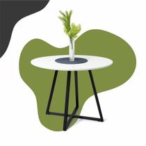 Mesa de Jantar Redonda Branca Moderna Laís Tampo Mdf Base De Ferro 90cm Mesa de Jantar Redonda Branca Moderna Laís Tampo Mdf Base De Ferro 90cm