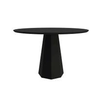 Mesa de Jantar Redonda com Tampo de Vidro Isis Preta 120 cm